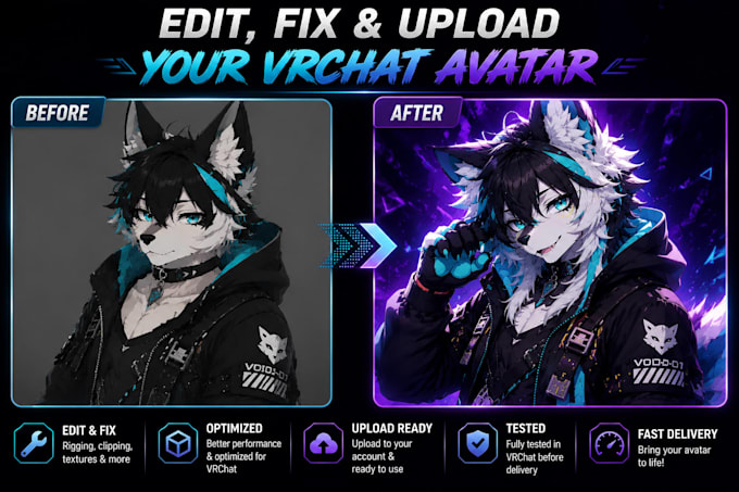 edit, fix, and upload your vrchat avatar