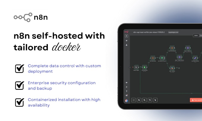 set up a secure selfhosted n8n automation system with docker