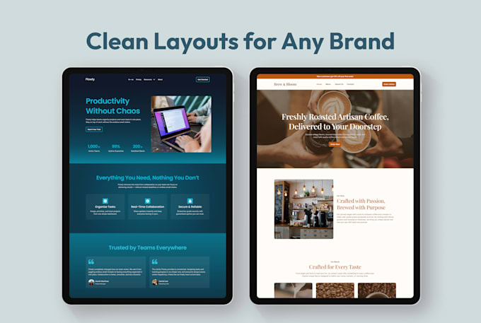 design a clean and modern figma landing page