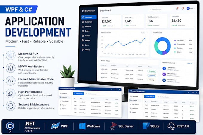 build a custom windows desktop application using csharp
