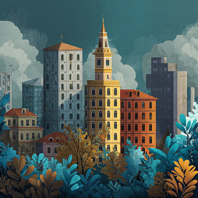illustrate cityscape, architecture, landscape for you
