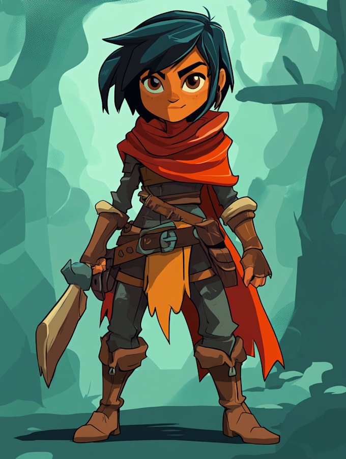 draw 2d game character illustration