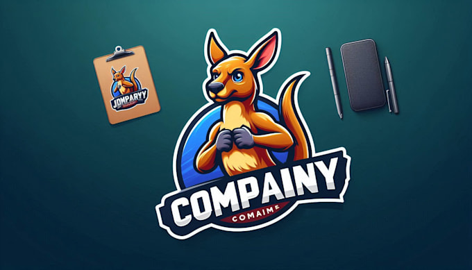 create your kangaroo mascot logo design with fastest delivery