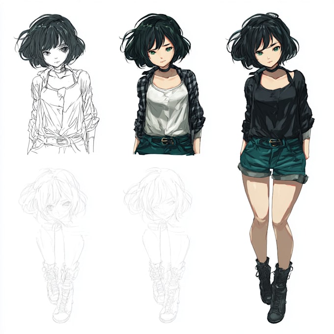 draw anime style character sprites