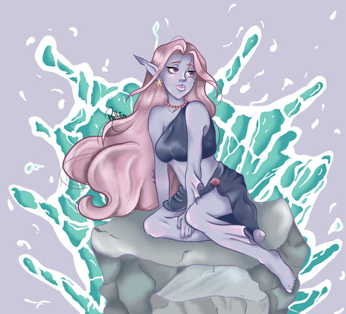 draw custom rpg character art, fantasy oc illustration