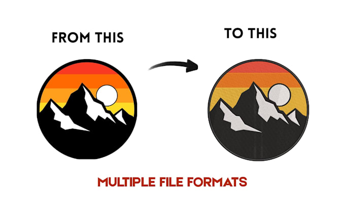 convert your file to pes dst for embroidery digitizing
