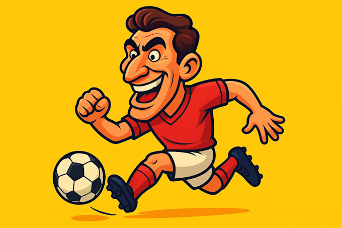 draw sport illustration football tennis basketball golf in caricature art style