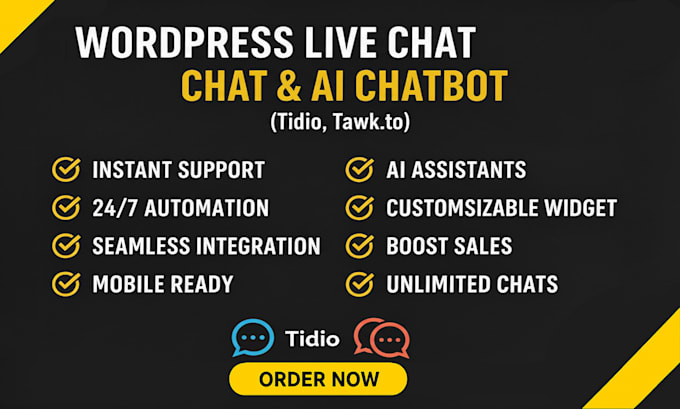 setup wordpress live chat, ai chatbot and assistants