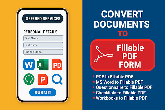 convert scanned files, retype documents, and create fillable forms