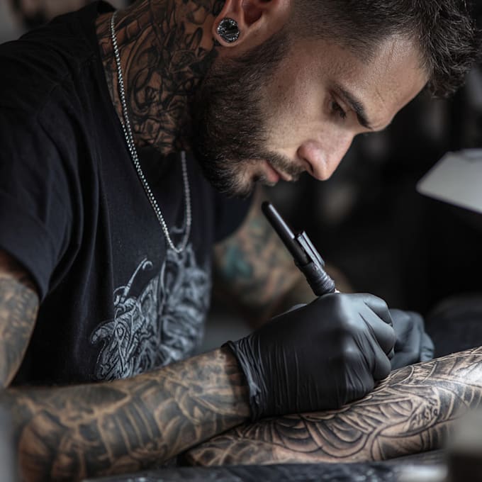 draw unique custom tattoo sleeve design, realistic