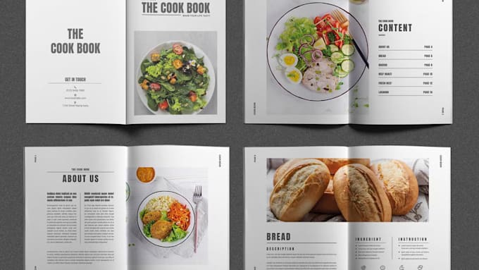 design and format cookbook, recipe book, ebook, kindle, paperback, menu layout