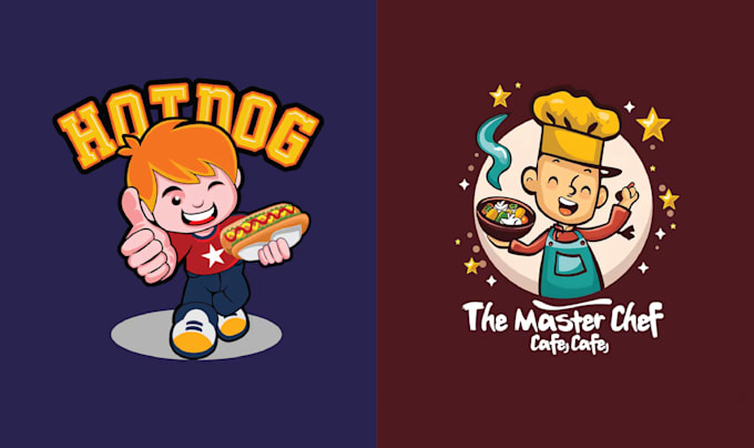 make unique cartoon burger delicious food logo