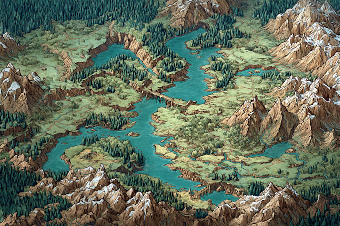 create fantasy map illustration