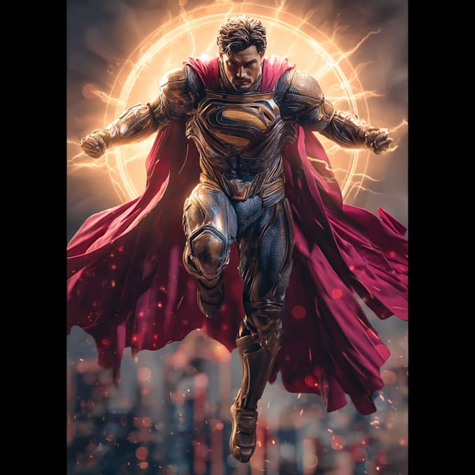 create custom superhero character in action