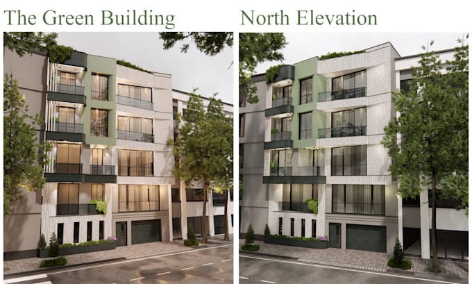 do elegant residential exterior design and 3d facade renders