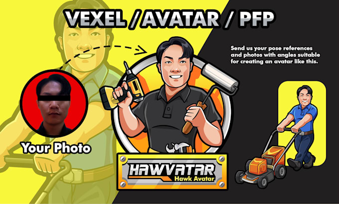 draw avatar for profile picture, business, social media