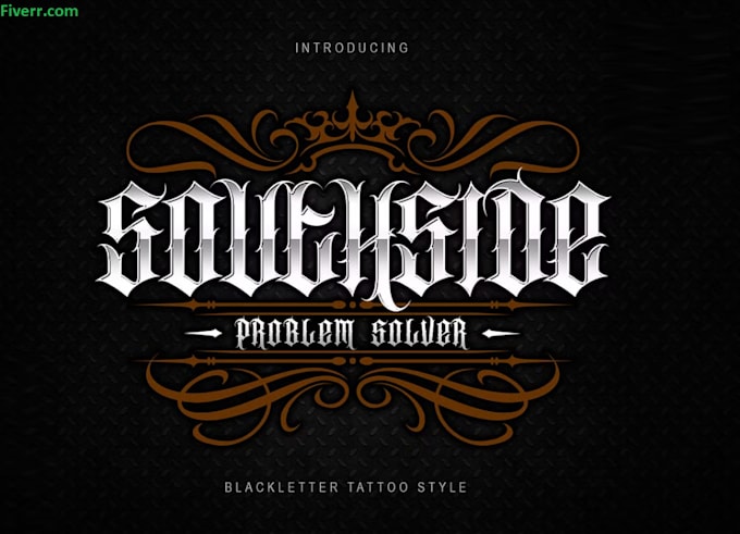 do unique blackletter  calligraphy old english font  logo design
