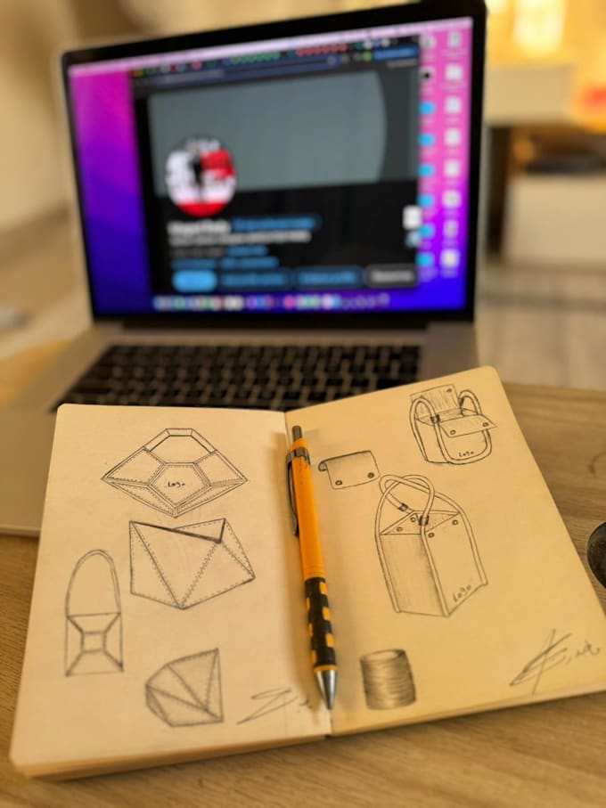 design unique handbag sketches professional