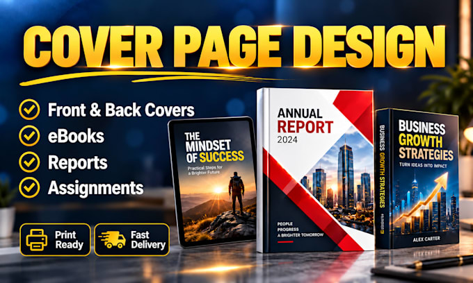 create cover page design, front cover and ebook covers