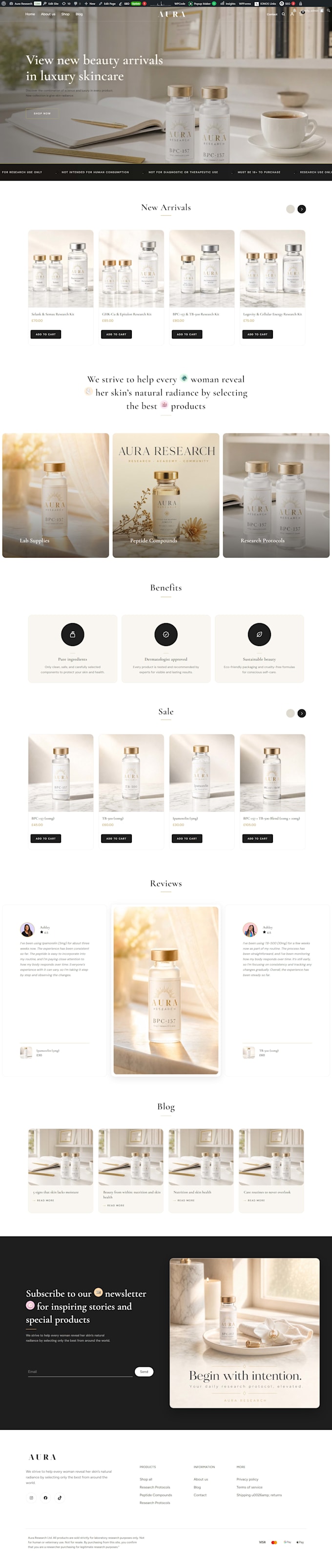 design research peptide store fda complaint peptide website