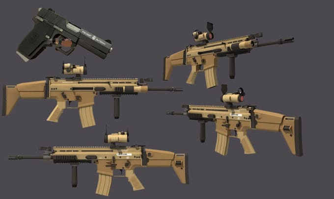 create custom 3d roblox gun cosplay weapon fps 3d airsoft gun model accessories