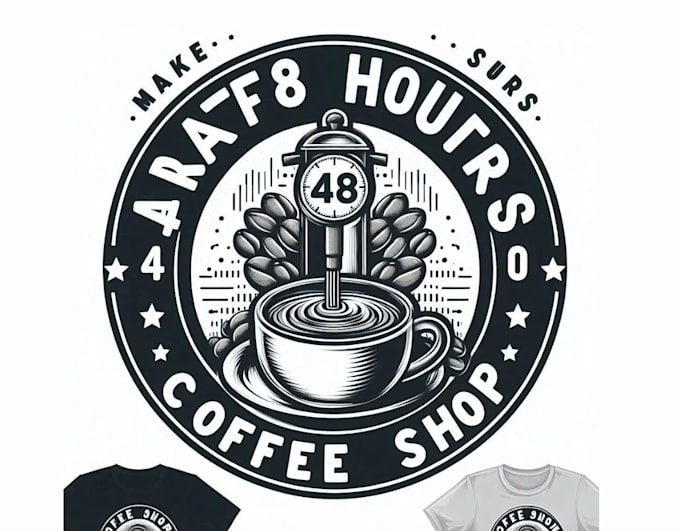 make vector t shirt skull coffee shop logo