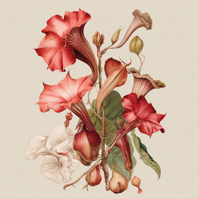 create a beautiful vintage botanical illustration