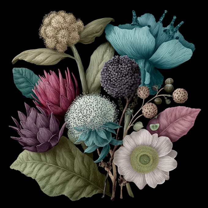 unique botanical illustration art for you