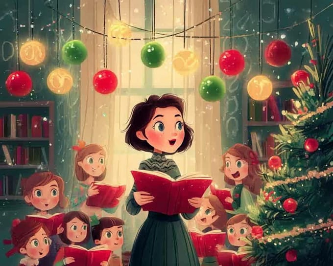 create a festive christmas illustrations for your holiday