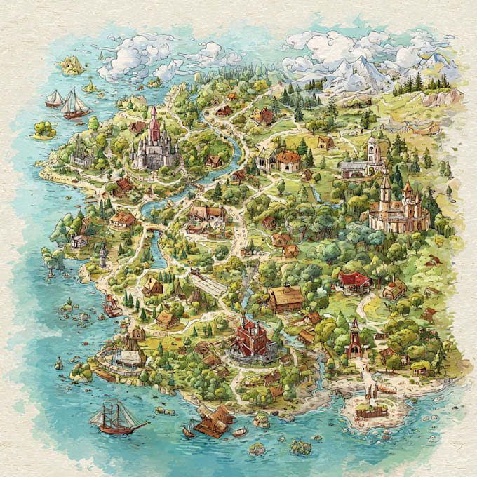 make unique hand drawn map vector illustration