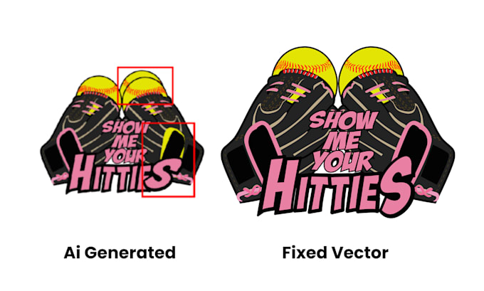 fix ai generated logo, manually redraw and convert to vector