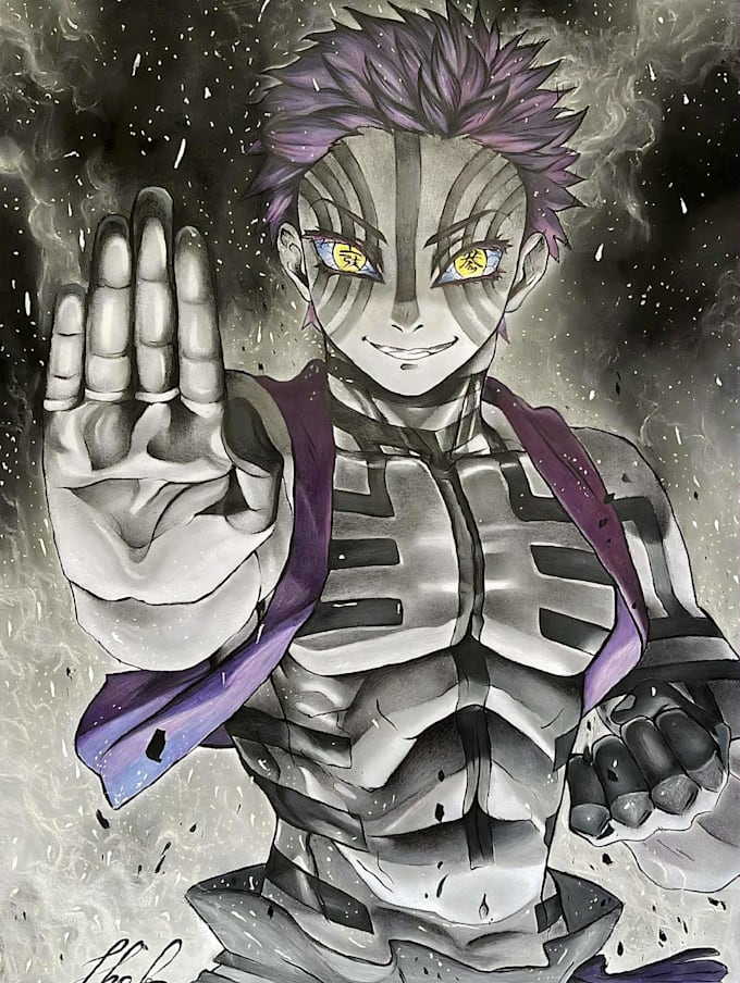 draw a custom anime portrait by hand or ai assisted