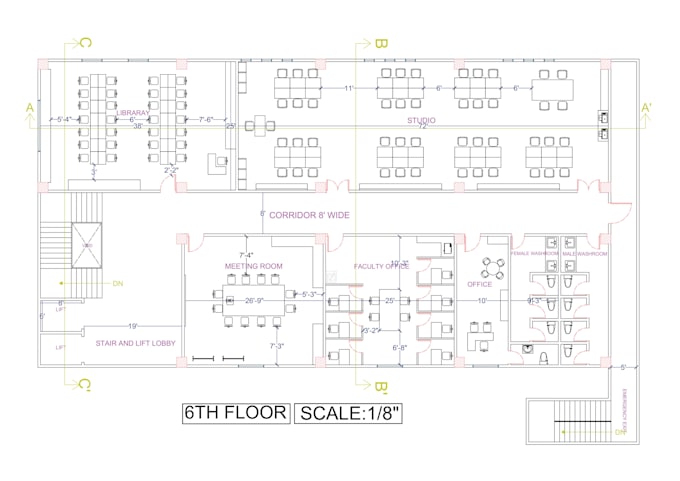 draft 2d architectural floor plans and  drawings in autocad