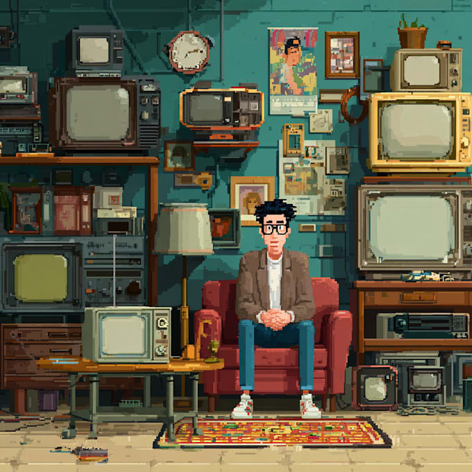 create retro pixel art animated videos