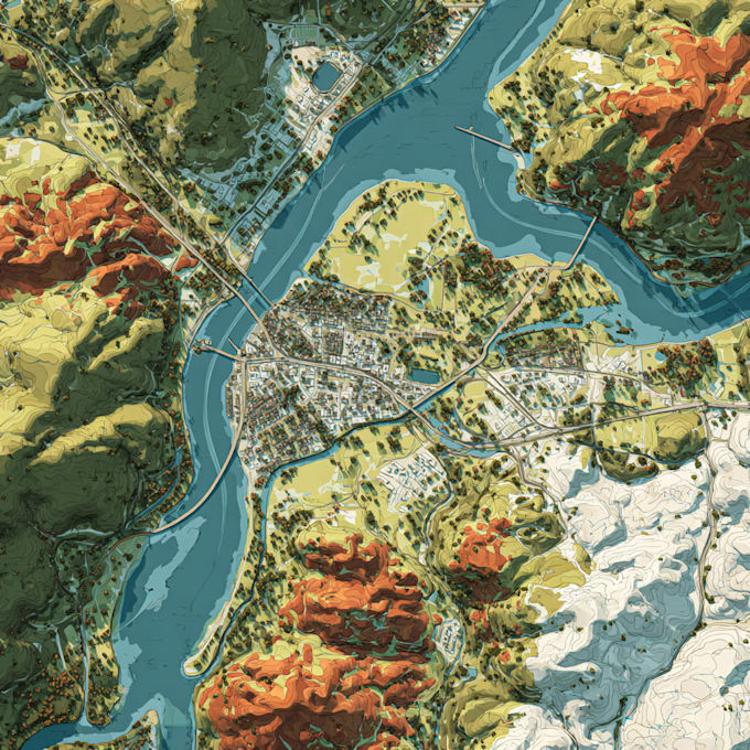 illustrate a creative vector map