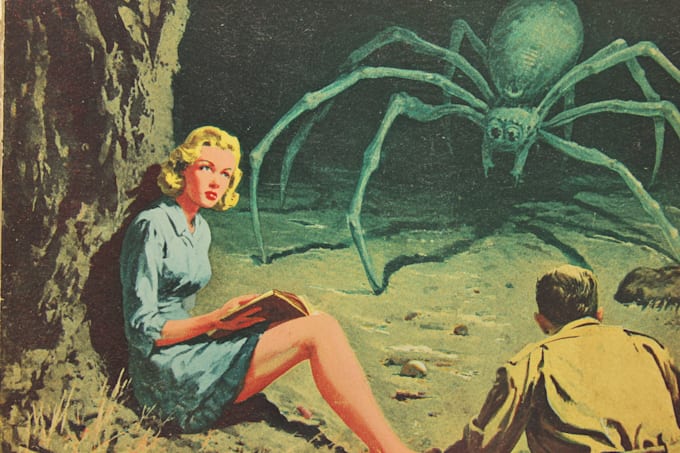 create vintage comic, horror and sci fi art