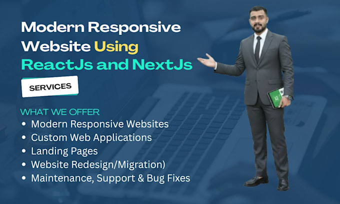 do modern responsive website development using reactjs, nextjs tailwind CSS
