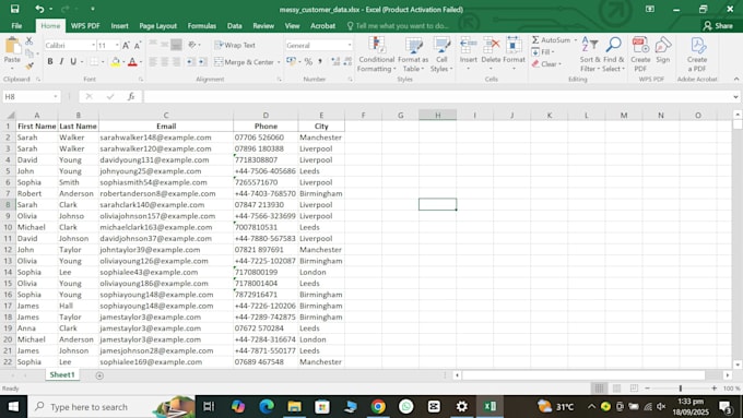 clean, sort, format, and remove duplicates in excel