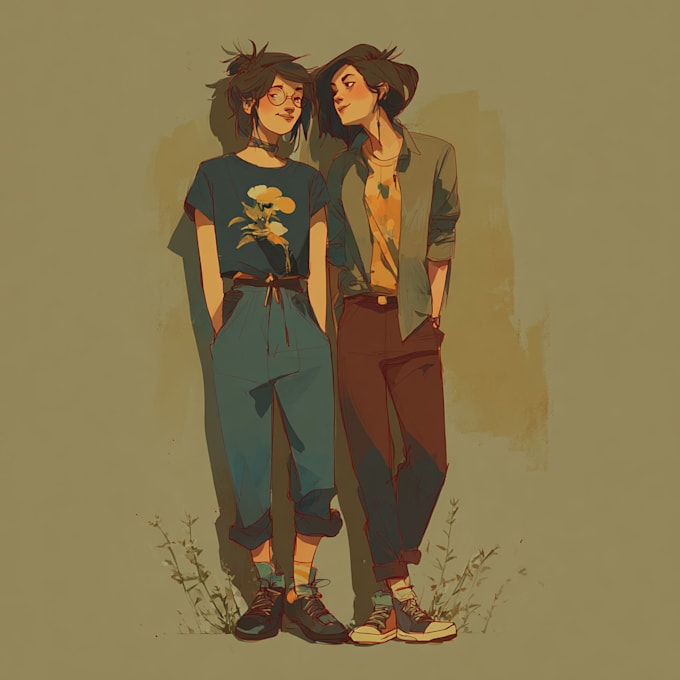 draw a watercolor and friendship portrait
