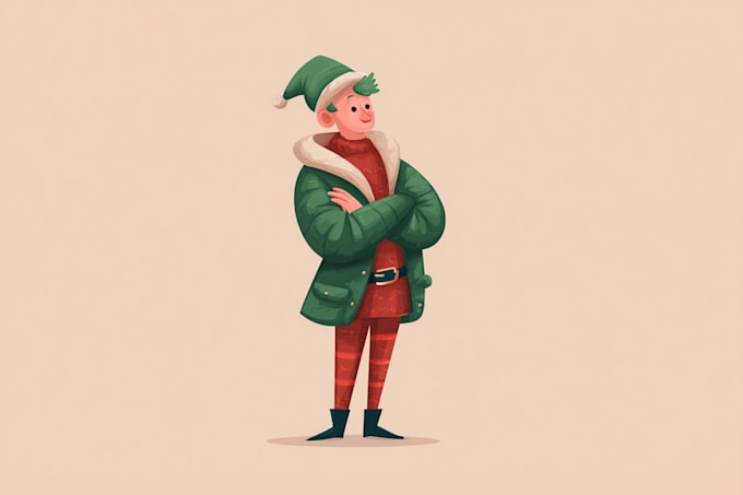 design your santa cartoon christmas logo