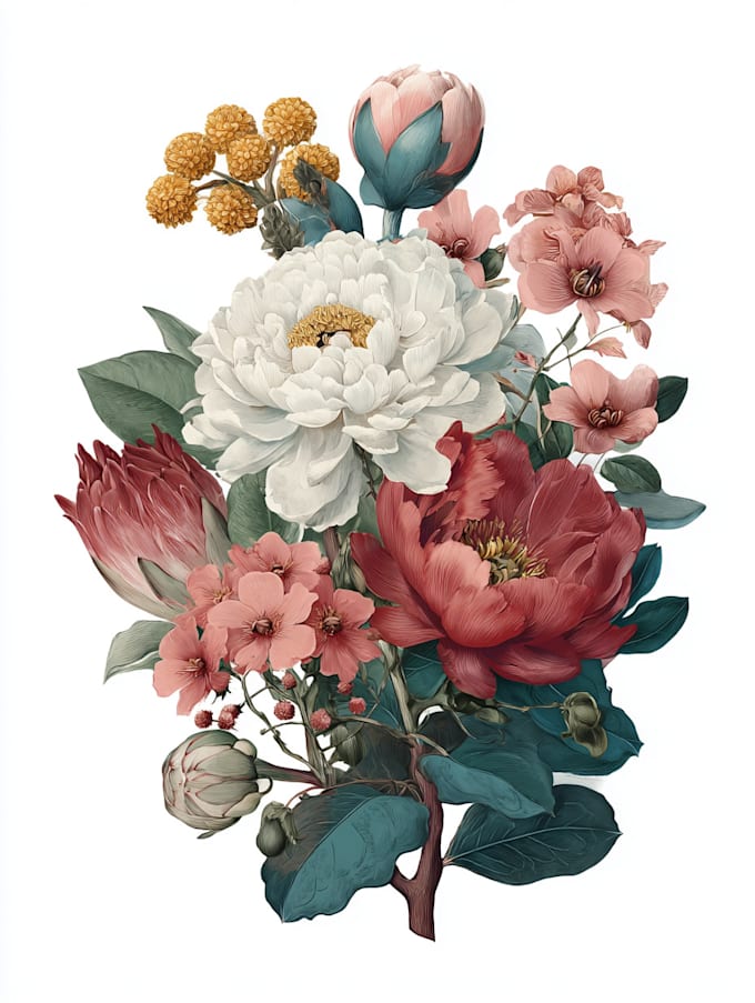 draw a realistic botanical illustration