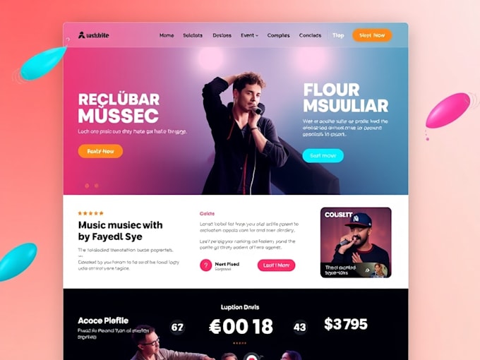 build music website, podcast, and dj website with full booking functionality