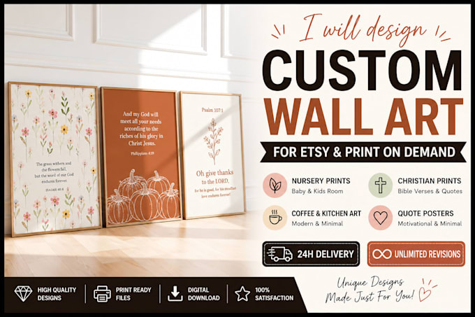 design custom wall art prints, quote posters and home decor