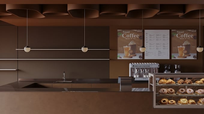 design and render your restaurant or cafe interior