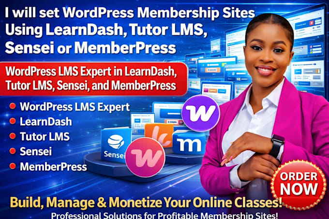 set wordpress membership sites using learndash, tutor lms, sensei or memberpress