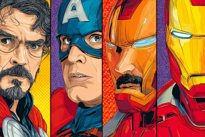design super hero comic or character illustration