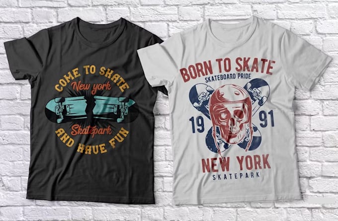 design custom skull skateboard t shirts logo