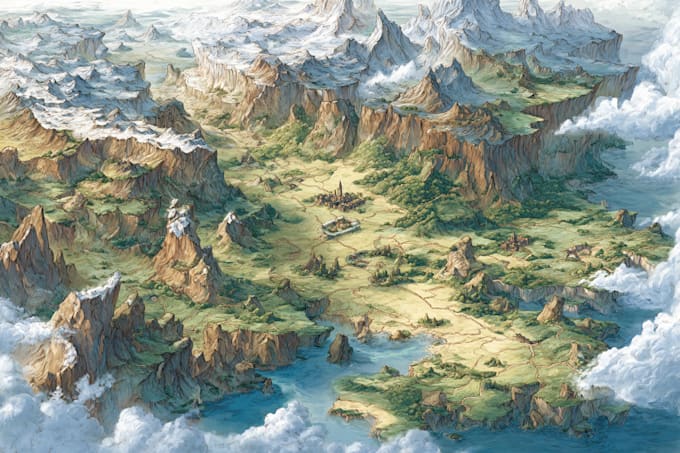 make fantasy map illustration