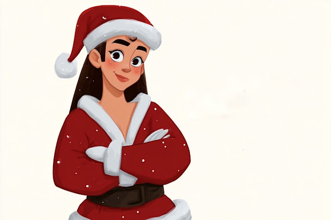 draw stylized christmas family portrait