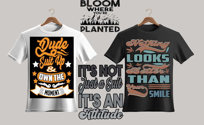 design creative typography and illustration t shirts